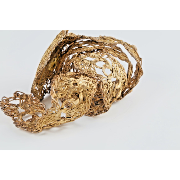 Vintage Greek Handmade Brass Wire Belt Size S Artisan Metal Waist Accessory Chic - Picture 5 of 6